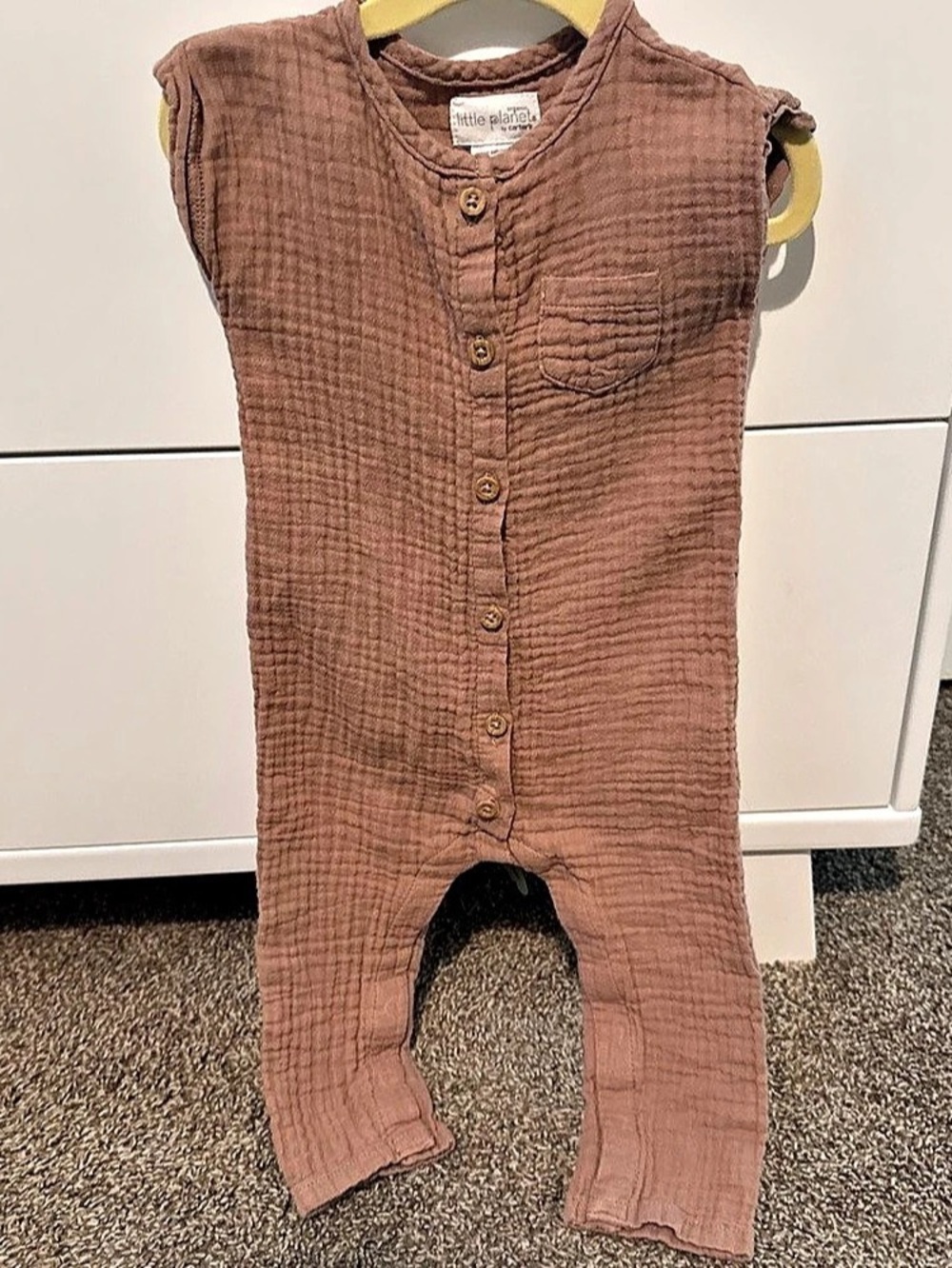 little planet by carter's Organic Cotton Gauze Jumpsuit Brown 12M